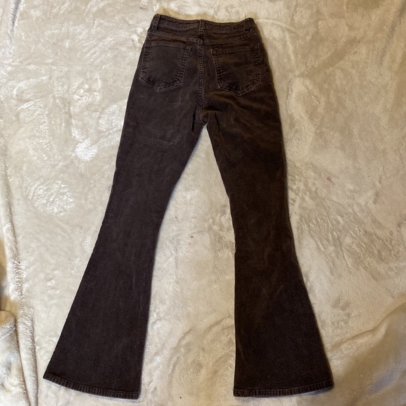 shein high waisted brown corduroy bell bottoms - Picture 2 of 5